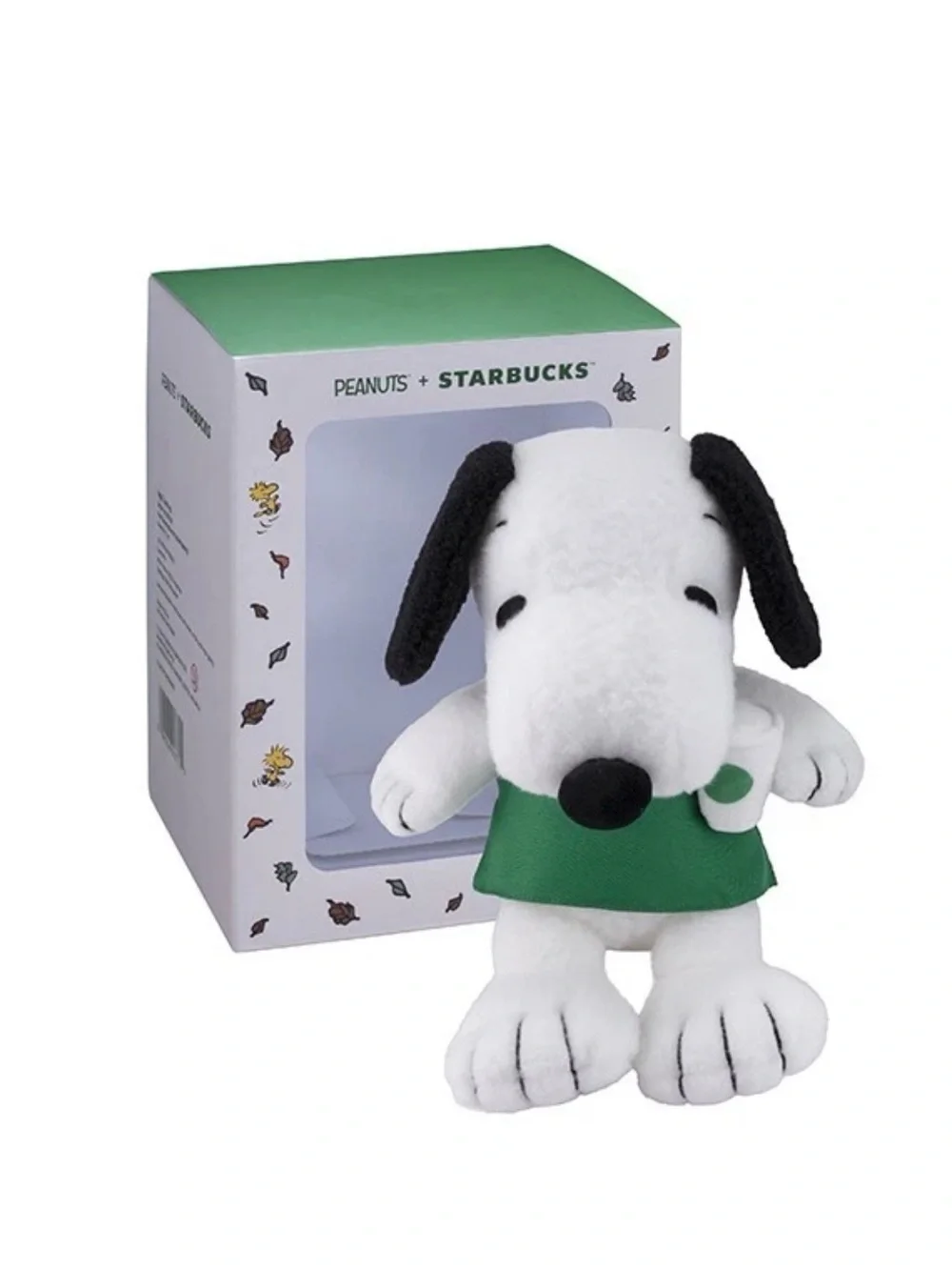 Starbucks Snoopy Plush Dog Toy in White, Black & Green